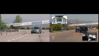 Moose Test Tiguan 78 km/h vs Rav4 71 km/h  (Лосиный тест Тигуан против Рав4)