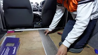 VAN CONVERSION - Fitting Vinyl Plank Flooring in My VW Caddy