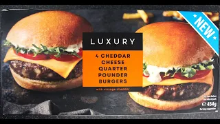 Iceland 'Luxury' ~CHEDDAR CHEESE QUARTER POUNDER BURGERS~ || £3.50, or 3 for £10 || New