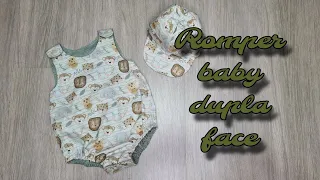 romper baby dupla face- body bebê unissex #moldesdecostura #roupasparacrianças