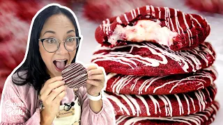 Red Velvet Cream Cheese Stuffed Cookies