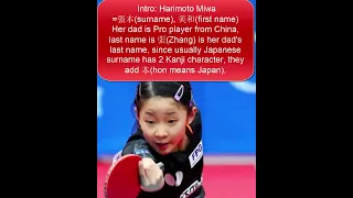 Japan TT Harimoto Miwa, her name explained (張本美和)