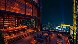 Late Night Jazz Lounge 🍷 Smooth Jazz Saxophone Music In A Cozy Rooftop Bar Ambience