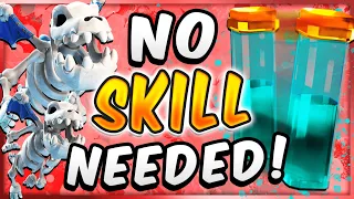 3 CROWN IN 1 MINUTE! NO SKILL SKELETON DRAGON CLONE! — Clash Royale