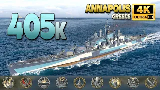 Super cruiser Annapolis with 18 citadels and +400k damage - World of Warships
