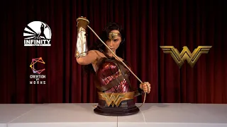 UNBOX & REVIEW WONDER WOMAN LIFE SIZE BUST BY INFINITY STUDIO X PENGUIN TOYS | CREATION AT WORKS