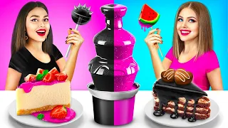 Desafío de Comida Rosa VS Negra | Batalla de Comida Deliciosa de Un Color por 24 hrs por Candy Show