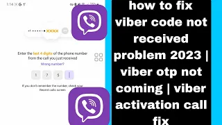 how to fix viber code not received problem 2023 | viber otp not coming | viber activation call fix