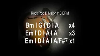 Backing Track Rock Pop D Major 110 BPM