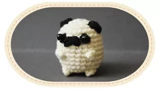 Вязаный мопс амигуруми. Crochet pug amigurumi.