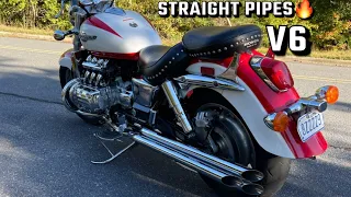 6 CYLINDERS STRAIGHT PIPE HONDA VALKYRIE (COBRA 6 INTO 6 EXHAUST NO BAFFLES) UNBELIEVABLE SOUND!!!!