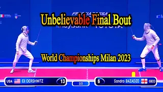 Spectacular Final: Eli Dershwitz vs Sandro Bazadze - Fencing World Championships Milan 2023