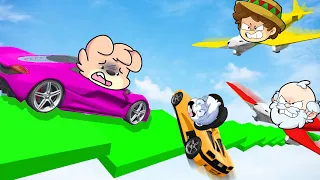 ¡IMPOSIBLE SOBREVIVIR a la MEGA RAMPA más PELIGROSA de GTA 5!🚗💥😂con SILVIOGAMER, PANCRACIO y PERMON