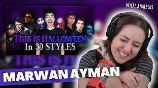 MARWAN AYMAN This Is Halloween IN 30 STYLES | Vocal Coach Reaction (& Analysis) Jennifer Glatzhofer