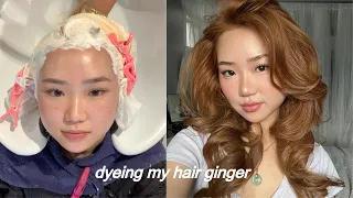 my first time dyeing/bleaching my hair to strawberry blonde/copper - hair makeover before & after