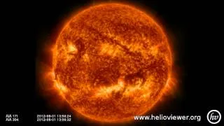 AIA 171/304 (2012-07-31 16:39:08 - 2012-08-02 15:32:08 UTC)