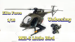 Elite Force 1/18 MH-6 Spec Ops Little Bird Helicopter Unboxing & Review