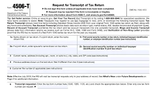 IRS Form 4506-T walkthrough (Request For Transcript of Tax Return)