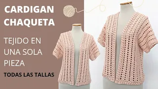 Como tejer cardigan | Chaqueta crochet en todas las tallas paso a paso