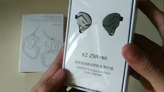 Unboxing Earphone Headset Headphone KZ ZSN Pro Grey/Black