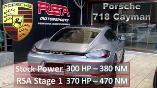 Porsche 718 Cayman RSA Stage1 370HP 470NM | Stock: 300hp - 380 NM | 0-100kmh | 100 - 200 kmh |