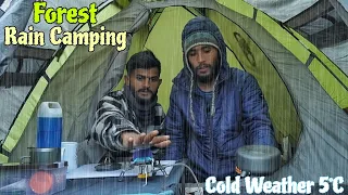 Night Camping In Rain & Cold Weather | Rain Camping In Forest India | Camping In Uttarakhand Forest
