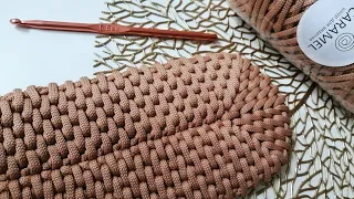 A perfect oval with a rattan pattern, without holes!!! 1 part on crocheting a bag ...