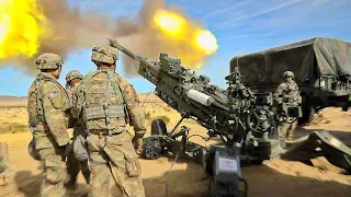US Army Firing Powerful M777 Howitzer at Al Asad Air Base, Iraq
