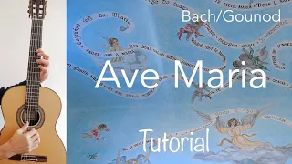 Ave Maria (Bach-Gounod), Guitar lesson, sheet and Tab