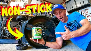 HOW TO PREVENT GRASS FROM STICKING TO YOUR MOWER DECK WITH SLIP PLATE DRY FILM GRAPHITE LUBRICANT