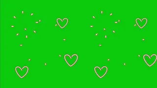 Neon Hearts Burst Green Screen Chroma Key Animation Effect HD video