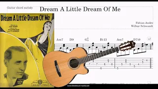 DREAM A LITTLE DREAM OF ME - Guitar chord melody - Fabian Andre (Sheets Music, Tutorial score)