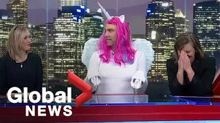 Halloween 2019: Global Calgary chats with 'Ferdinand' the mystical unicorn as costume goes viral