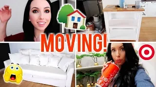 MOVING VLOG #1! BIG NEWS, Target Trip, New Couch, Painting Furniture