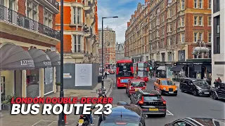 West London double-decker BUS RIDE - Bus Route 23 from Hammersmith to Westbourne 🚌