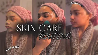 SKIN CARE ROUTINE | affordable skin care routine + face mask + glowy skin & more
