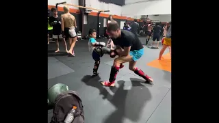 Kenny practicing Muay Thai