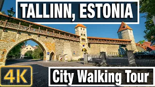4K City Walks: Tallinn Estonia's Medieval Old Town  - Virtual Walk Walking Treadmill Video