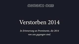 Verstorbene Menschen 2014