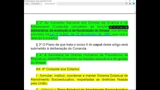 PARTE 1/2 - LEI 12.594/2012 (SINASE) SISTEMA NACIONAL DE ATENDIMENTO SOCIOEDUACATIVO