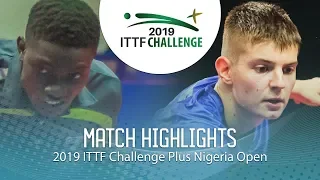 Rares Sipos vs Azeez Solanke | 2019 ITTF Nigeria Open Highlights (U21 1/4)