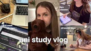 Uni Vlog 🖇 first week of classes! 8am lecture, lots of intense studying, library days & note taking