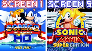 10 NEW Title Screens in Sonic Games! ⭐️ Sonic 3 A.I.R., Mania mods and Sonic Fan Games
