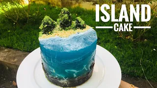 Island Cake 🏝|Chocolate Jelly Island Cake Tutorial |Trending Ocean Jelly Cakes |Virtual Impressions.