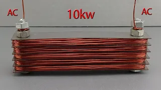 I make 230v Free Electric Generator from a Copper Wire use Magnet Energy