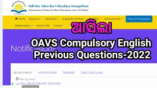 OAVS-2023/Compulsory English/Previous Year-2022 Questions #bmguide