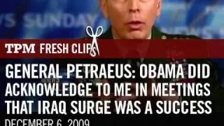 Gen. Petraeus: Obama Did Acknowledge to Me in Meetings that Iraq Surge Was a Success
