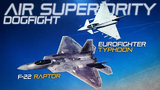 AIR SUPERIORITY DOGFIGHT | Eurofighter Typhoon Vs F-22 Raptor | Digital Combat Simulator | DCS |