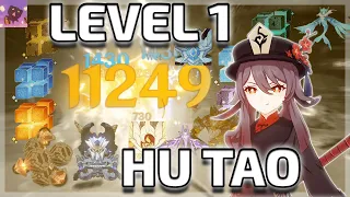 Level 1 Hu Tao vs ALL World Bosses (Genshin Impact Challenge)