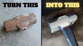 DIY - Turning a scrap sledge hammer into a blacksmith cross peen hammer